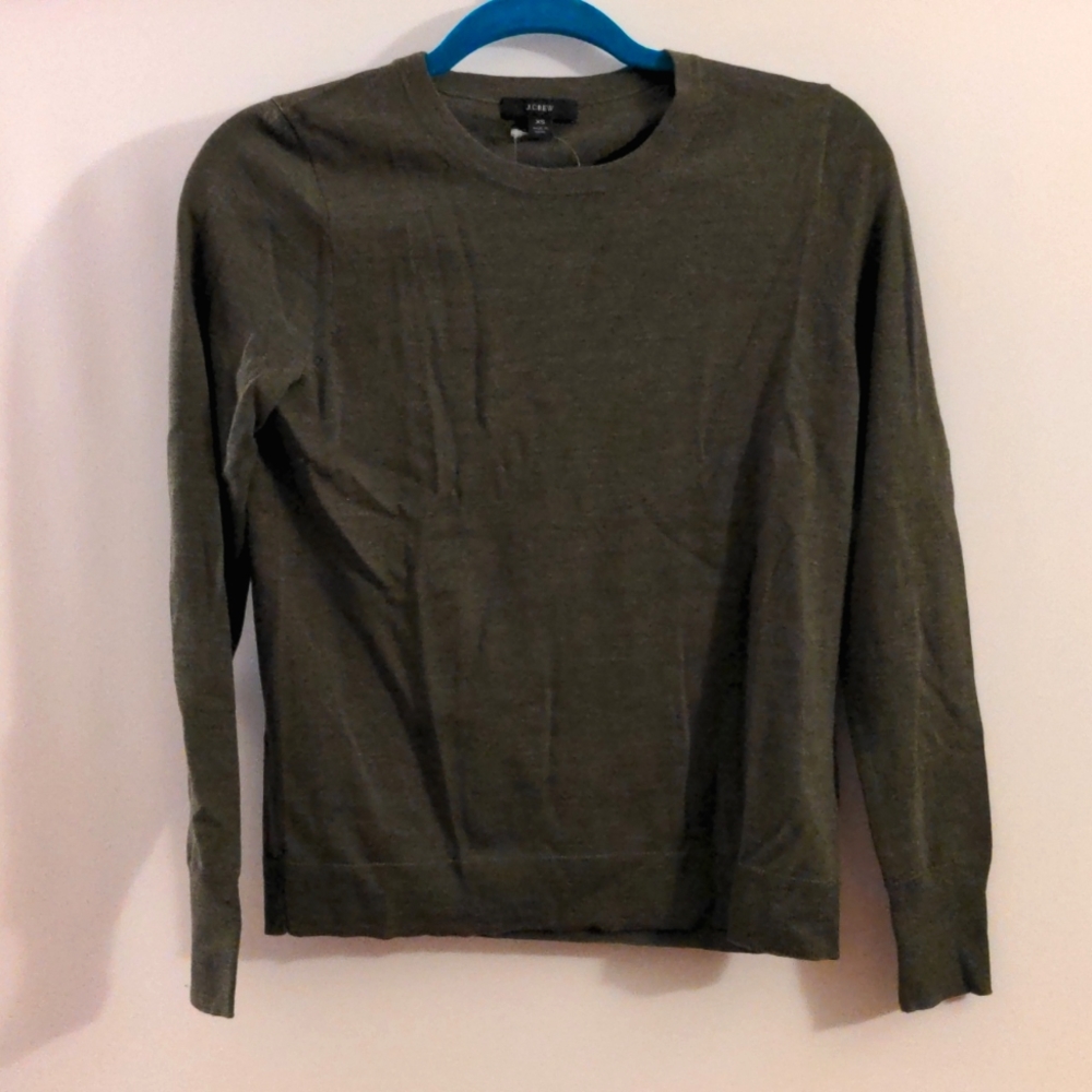 NWT J. Crew Olive Green Crew neck